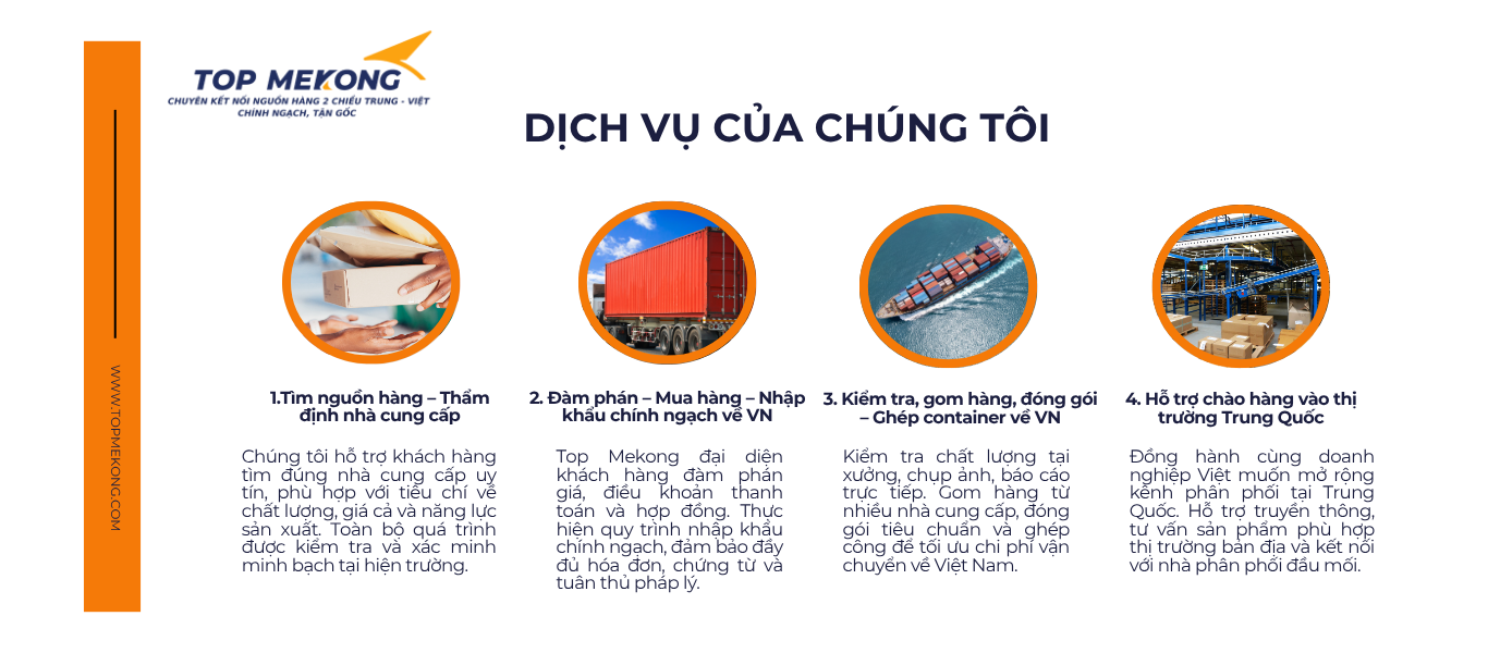 Top MeKong - Chuyên kết nối nguồn hàng 2 chiều Trung - Việt, chính ngạch, tận gốc